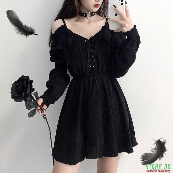 casual dresses dress devil girl original black 2021 spring and autumn high waist viper shoulder long sleeve gothic ins, Black;gray
casual dresses dress devil girl original black 2021 spring and autumn high waist viper shoulder long sleeve gothic ins, Black;gray