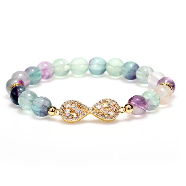 new crystal series 8mm color fluorite zircon sweet women's bracelet, Golden;silver
new crystal series 8mm color fluorite zircon sweet women's bracelet, Golden;silver