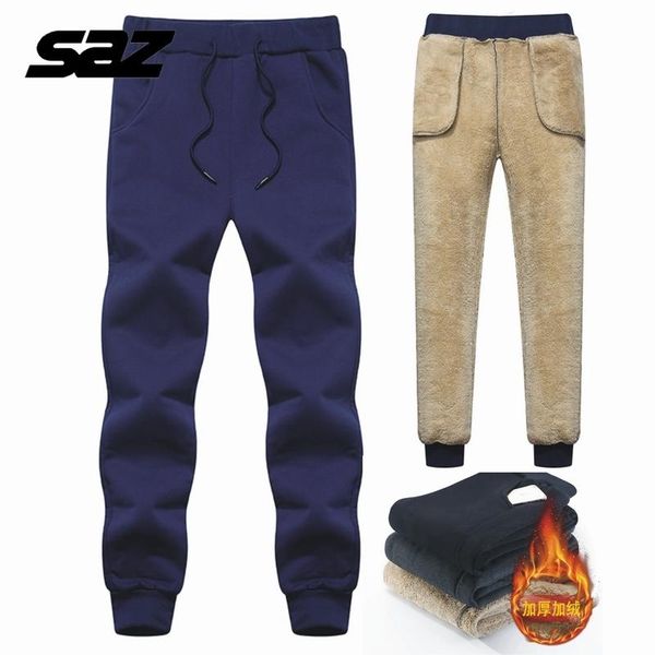 men's winter pants classic brand sweatpants super warm thick cashmere trousers for men fleece male long outdoors, Black
men's winter pants classic brand sweatpants super warm thick cashmere trousers for men fleece male long outdoors, Black