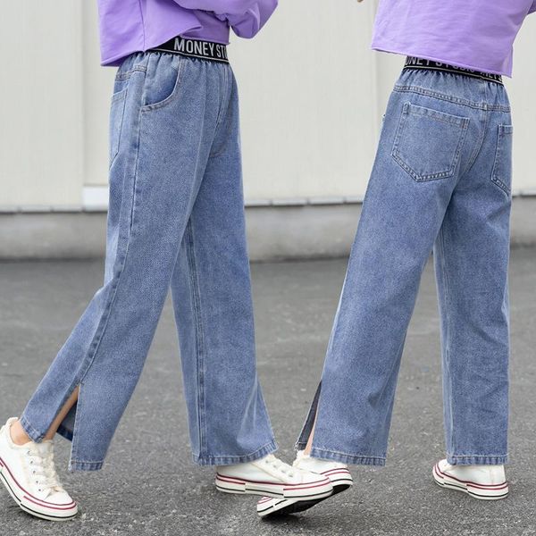 jeans 2021 spring autumn girls letter elastic waist children's straight split loose wide-leg pants baby kids blue trousers
jeans 2021 spring autumn girls letter elastic waist children's straight split loose wide-leg pants baby kids blue trousers