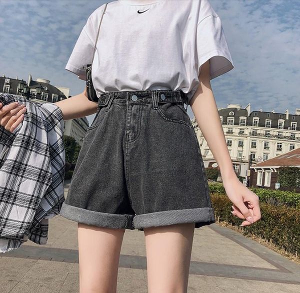 women's shorts summer women high waist button wigh leg jeans casual female loose fit blue denim wholesale, White;black
women's shorts summer women high waist button wigh leg jeans casual female loose fit blue denim wholesale, White;black