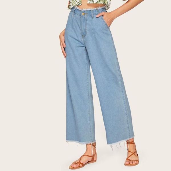 women's jeans 2021 fashion women loose flare high waist button drawstring bell bottom denim pants mujer l42, Blue
women's jeans 2021 fashion women loose flare high waist button drawstring bell bottom denim pants mujer l42, Blue