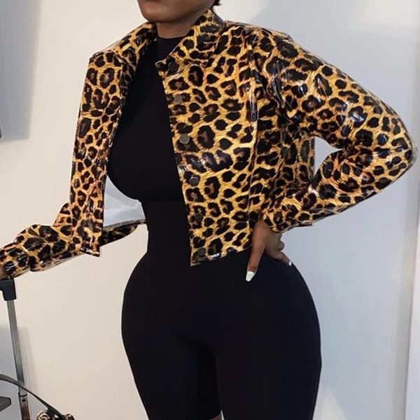 women's leather & faux women leopard print pu cropped jackets female turn-down collar long sleeve short jacket autumn fashion ladies ou, Black
women's leather & faux women leopard print pu cropped jackets female turn-down collar long sleeve short jacket autumn fashion ladies ou, Black