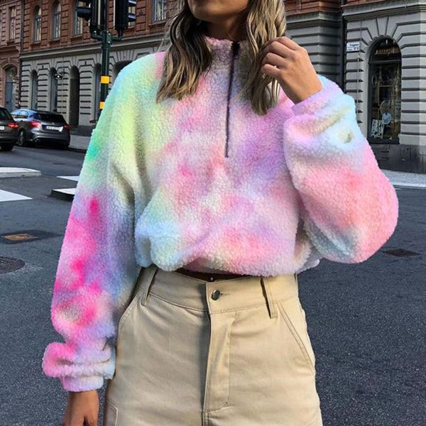 women's hoodies & sweatshirts womens plush fleece autumn winter long sleeve tie-dye printed zipper fashion warm short coat outwear#g3, Black
women's hoodies & sweatshirts womens plush fleece autumn winter long sleeve tie-dye printed zipper fashion warm short coat outwear#g3, Black