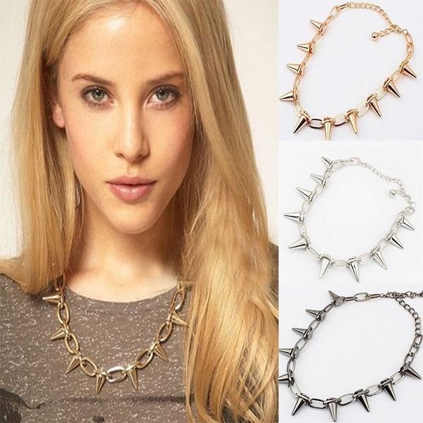 punk goth rivets chokers handmade choker necklace spike rivet rock gothic shape statement jewelry, Golden;silver
punk goth rivets chokers handmade choker necklace spike rivet rock gothic shape statement jewelry, Golden;silver