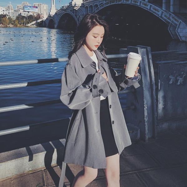 women's trench coats spring autumn temperament coat female 2021 korean fashion short loose vintage simplicity windbreaker women a620, Tan;black
women's trench coats spring autumn temperament coat female 2021 korean fashion short loose vintage simplicity windbreaker women a620, Tan;black