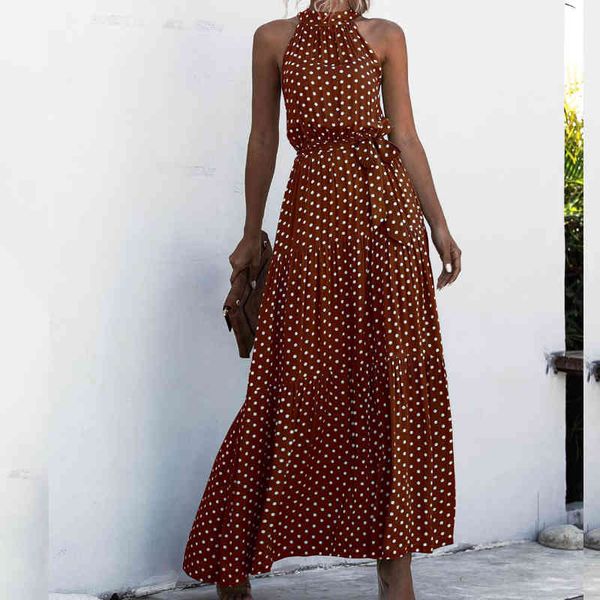 summer elegant beach long dress women fashion print flowers halter back polka-dot strap ladies dress women vestidos 210514, Black;gray
summer elegant beach long dress women fashion print flowers halter back polka-dot strap ladies dress women vestidos 210514, Black;gray