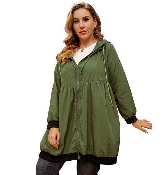 women's trench coats xl to 5xl plus size windbreaker loose solid color zipper cardigan hooded women long sleeve casual outerwear, Tan;black
women's trench coats xl to 5xl plus size windbreaker loose solid color zipper cardigan hooded women long sleeve casual outerwear, Tan;black