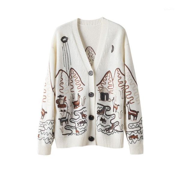 women's knits & tees 2021 women autumn cardigans v-neck good quality long sleeve embroidery sweater female ropa mujer, White
women's knits & tees 2021 women autumn cardigans v-neck good quality long sleeve embroidery sweater female ropa mujer, White