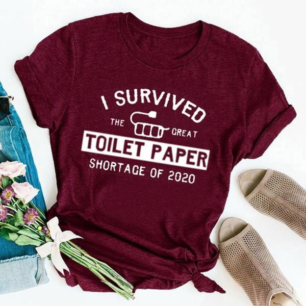 women's t-shirt summer graphic i survived the toilet paper letter print t-shirts women clothes tshirt casual femme mujer camisetas #bl3, White
women's t-shirt summer graphic i survived the toilet paper letter print t-shirts women clothes tshirt casual femme mujer camisetas #bl3, White