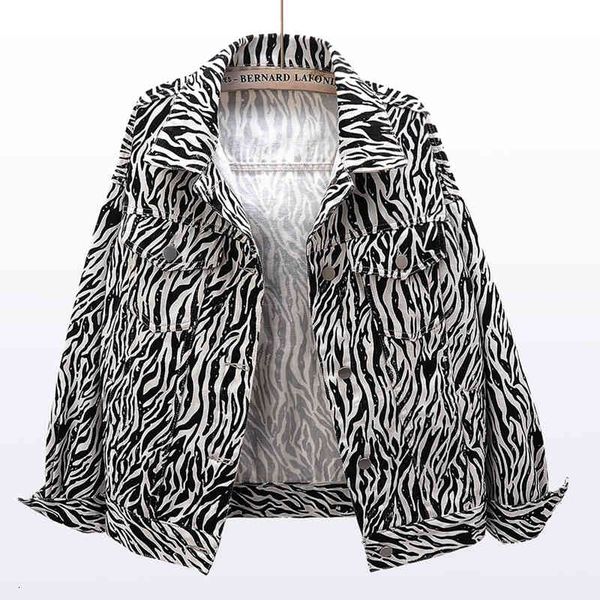 women's jackets zebra pattern print short denim jacket women 3 color loose long sleeve jeans coat 2021 spring vintage outerwear fe, Black;brown
women's jackets zebra pattern print short denim jacket women 3 color loose long sleeve jeans coat 2021 spring vintage outerwear fe, Black;brown