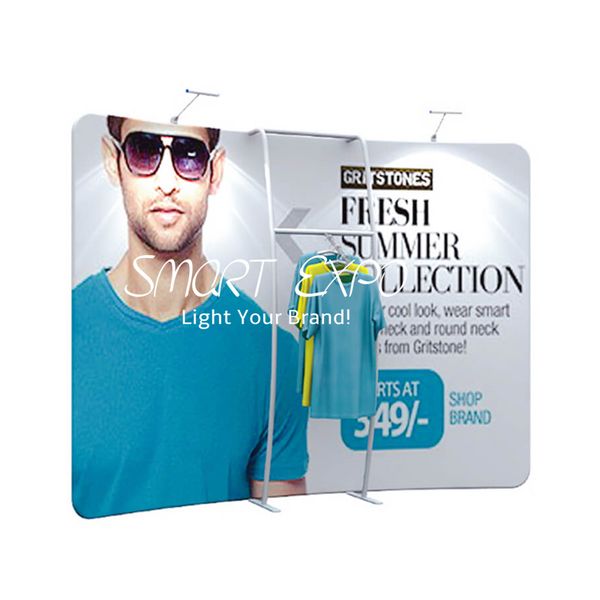 10ft c curved portable advertising display stand with clothing rack tension fabric printed graphic carry bag
10ft c curved portable advertising display stand with clothing rack tension fabric printed graphic carry bag