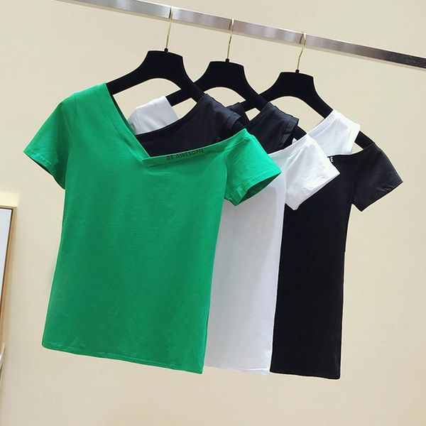 women's t-shirt off the shoulder t shirt women cotton summer camisas mujer 2021 female short sleeve woman clothes tee femme, White
women's t-shirt off the shoulder t shirt women cotton summer camisas mujer 2021 female short sleeve woman clothes tee femme, White