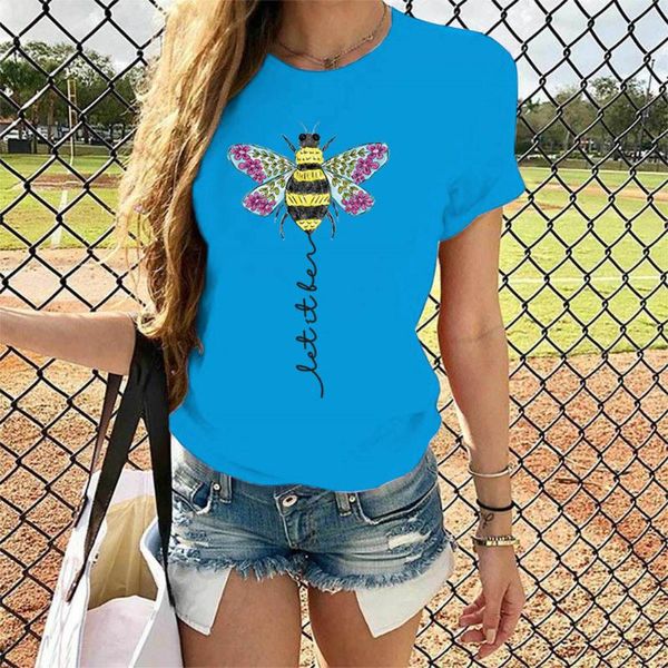 women's t-shirt fashion creative cute colorful bee printing short sleeved women t shirt 2021 summer large size white black ladies tee
women's t-shirt fashion creative cute colorful bee printing short sleeved women t shirt 2021 summer large size white black ladies tee