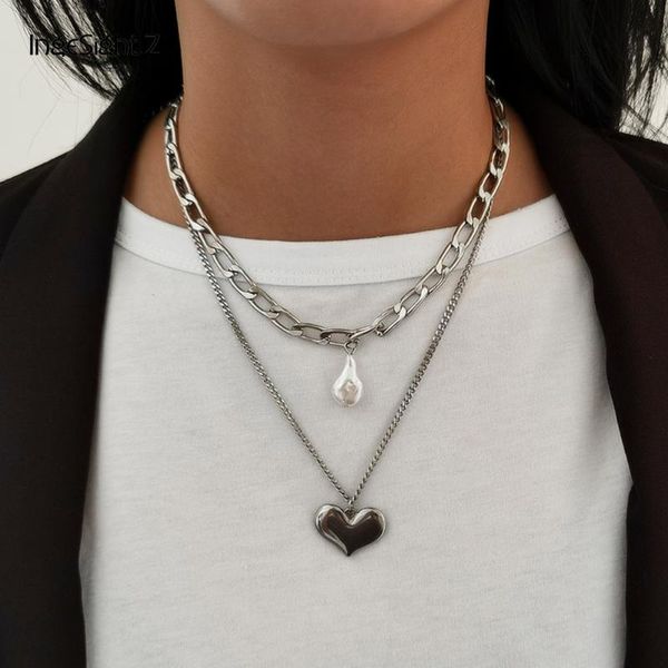 IngeSight.Z 2Pcs/Set Multi Layered Stainless Steel Love Heart Choker Necklace Imitation Pearl Pendant For Women Jewelry Chains, Silver
IngeSight.Z 2Pcs/Set Multi Layered Stainless Steel Love Heart Choker Necklace Imitation Pearl Pendant For Women Jewelry Chains, Silver