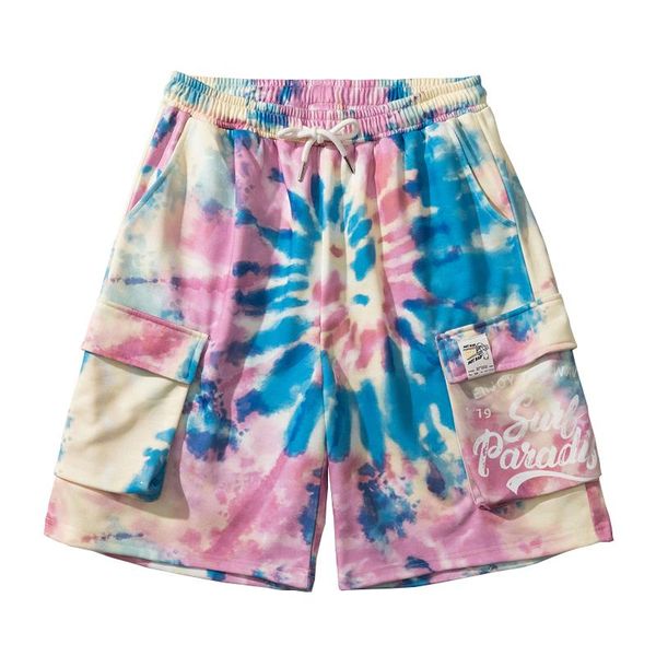 short tie-dye swirl print hip hop oversize big pockets polyester streetwear harajuku drawstrings casual summer for men men's shorts, White;black
short tie-dye swirl print hip hop oversize big pockets polyester streetwear harajuku drawstrings casual summer for men men's shorts, White;black