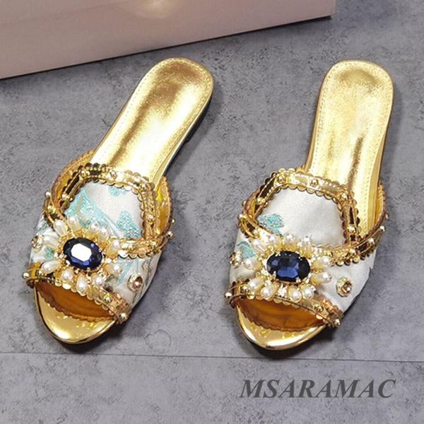 fashion shiny crystal decorated slippers summer leather lining round head flat bottom elegant ladies outer shoes, Black
fashion shiny crystal decorated slippers summer leather lining round head flat bottom elegant ladies outer shoes, Black