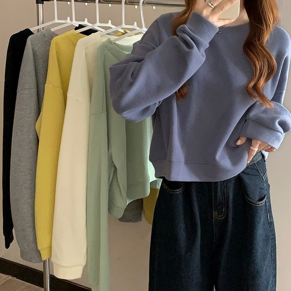korean version solid color loose short long sleeve round neck sweater women's 2021 autumn and winter new ins fashion high waist top, Black
korean version solid color loose short long sleeve round neck sweater women's 2021 autumn and winter new ins fashion high waist top, Black