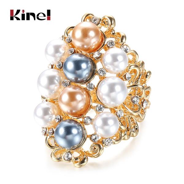 cluster rings kinel fashion pearl big ring dubai gold hollow crystal flower bridal wedding luxury vintage jewelry party gift, Golden;silver
cluster rings kinel fashion pearl big ring dubai gold hollow crystal flower bridal wedding luxury vintage jewelry party gift, Golden;silver