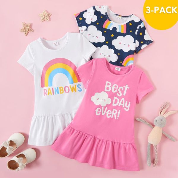 patpat 2021 arrival summer 3-piece rainbow cloud short-sleeve dress for 3-6y toddler girl clothes girl's dresses, Red;yellow
patpat 2021 arrival summer 3-piece rainbow cloud short-sleeve dress for 3-6y toddler girl clothes girl's dresses, Red;yellow