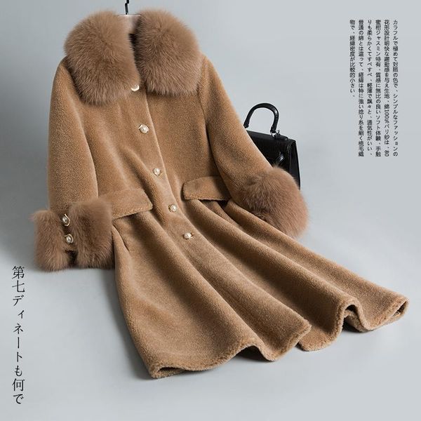 women's fur & faux real female sheep shearling coats winter jacket women collar 100% wool coat chaqueta mujer my3919, Black
women's fur & faux real female sheep shearling coats winter jacket women collar 100% wool coat chaqueta mujer my3919, Black