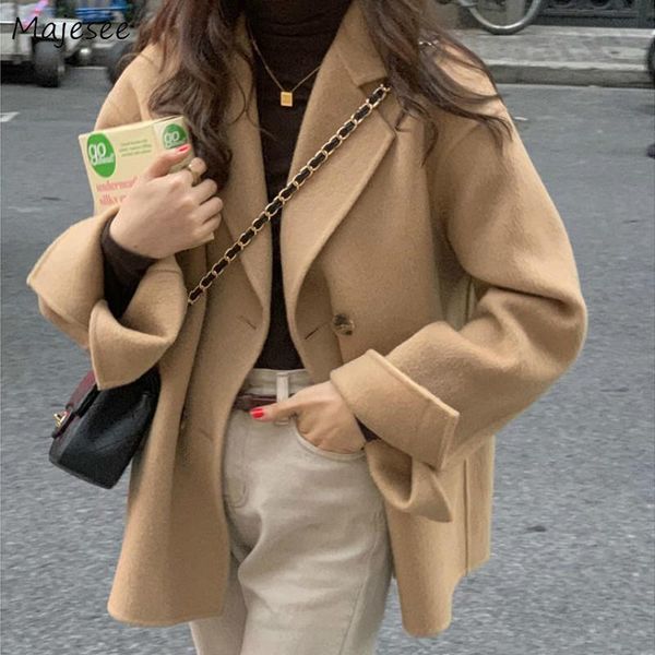 women's wool & blends women plus size 3xl solid turn-down collar korean style high street vintage warm winter female coats simple chic, Black
women's wool & blends women plus size 3xl solid turn-down collar korean style high street vintage warm winter female coats simple chic, Black