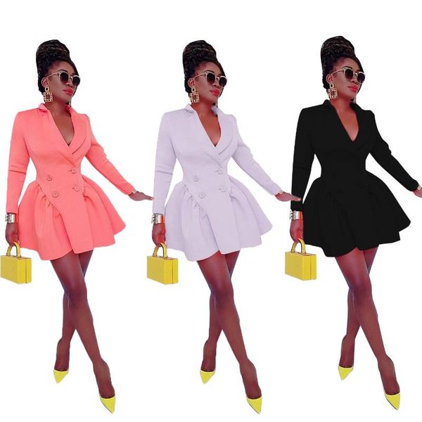casual dresses autumn winter clothes for women elegant turn-down collar long sleeve a-line blazer mini dress office ladies, Black;gray
casual dresses autumn winter clothes for women elegant turn-down collar long sleeve a-line blazer mini dress office ladies, Black;gray