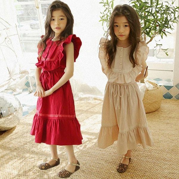 girl's dresses ruffles cotton maxi teenage long dress princess girl 2021 toddler kids for girls summer petal sleeve red khaki clothing1, Red;yellow
girl's dresses ruffles cotton maxi teenage long dress princess girl 2021 toddler kids for girls summer petal sleeve red khaki clothing1, Red;yellow
