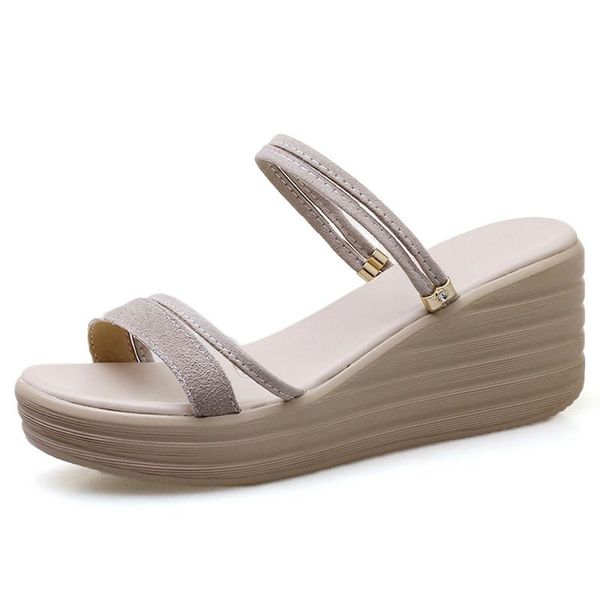 women genuine leather platform sandals summer open toe 6.5cm wedge heel sweet bohemian beach gladiator slipper, Black
women genuine leather platform sandals summer open toe 6.5cm wedge heel sweet bohemian beach gladiator slipper, Black