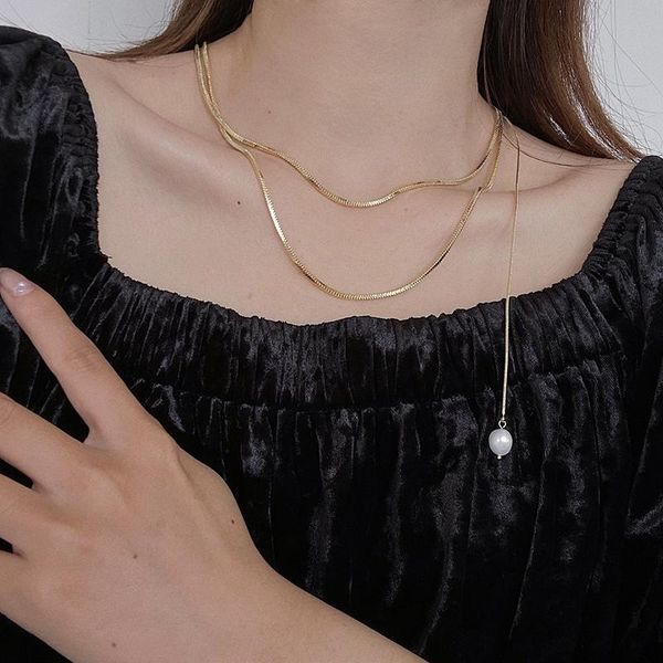 chains huge bud multi-layered snake chain necklace for women men real pearl pendant choker necklaces accessories vintage jewelry gifts, Silver
chains huge bud multi-layered snake chain necklace for women men real pearl pendant choker necklaces accessories vintage jewelry gifts, Silver