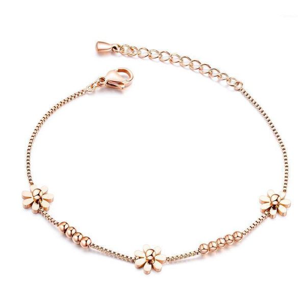 charm bracelets box chain chrysanthemum and beads woman anklet stainless steel gold rose color gift, Golden;silver
charm bracelets box chain chrysanthemum and beads woman anklet stainless steel gold rose color gift, Golden;silver