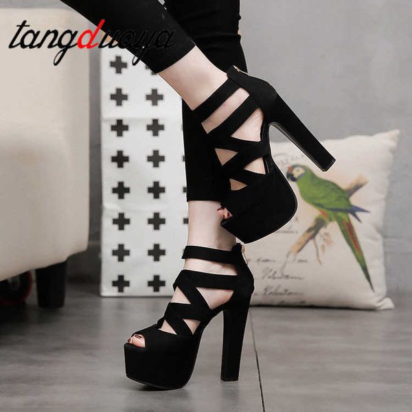 summer european and american super high heel women shoes black fish rome sandals heels platform y0721
summer european and american super high heel women shoes black fish rome sandals heels platform y0721