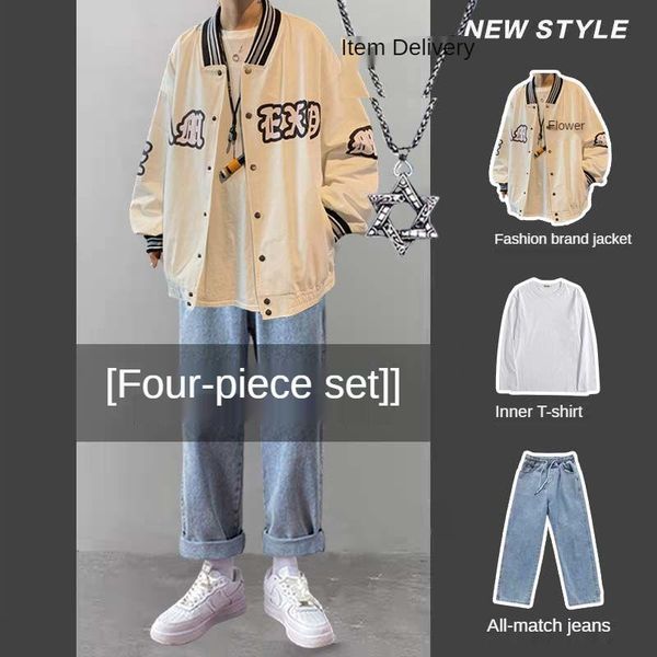 jogging clothing trendy loose jacket set men outfit clothes for tracksuit, Black;red
jogging clothing trendy loose jacket set men outfit clothes for tracksuit, Black;red