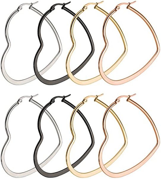 4pairs hypoallergenic silver gold black heart hoop earrings for women stainless steel heart shaped hoop earrings(hoop 60mm / 2.36inch), Golden;silver
4pairs hypoallergenic silver gold black heart hoop earrings for women stainless steel heart shaped hoop earrings(hoop 60mm / 2.36inch), Golden;silver
