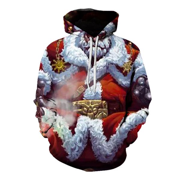 men's santa's thick clothes pattern 3d printing long-sleeved hooded sweater clothes, White;black
men's santa's thick clothes pattern 3d printing long-sleeved hooded sweater clothes, White;black