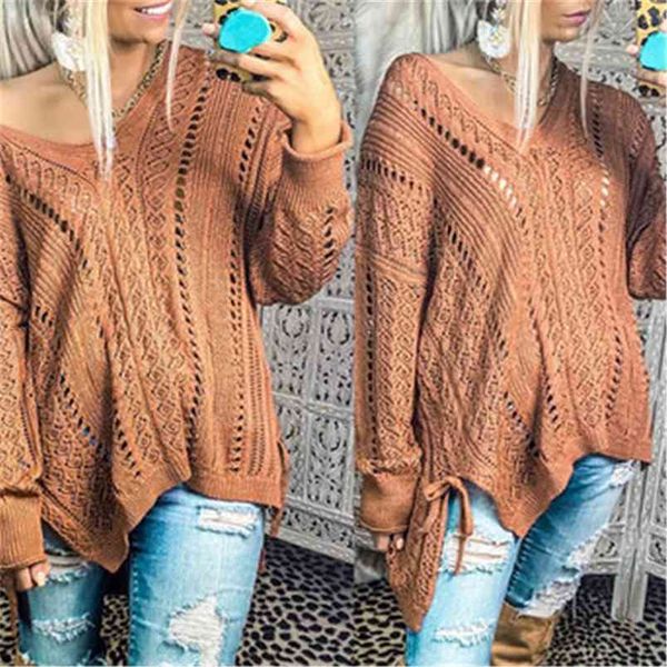 women sweater knitwear spring autumn pullover v-neck long sleeve hollow out warm bandage loose ladies clothing 210522, White
women sweater knitwear spring autumn pullover v-neck long sleeve hollow out warm bandage loose ladies clothing 210522, White