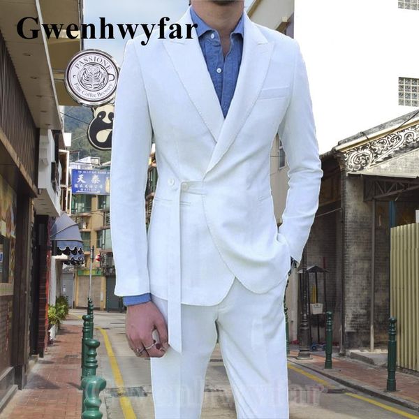 men's suits & blazers gwenhwyfar 2021 autumn trend design belt style white groom slim suit suitable for prom wedding, White;black
men's suits & blazers gwenhwyfar 2021 autumn trend design belt style white groom slim suit suitable for prom wedding, White;black