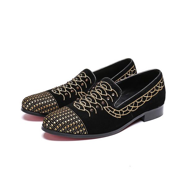 dress shoes scales fish men's yellow flat casual fashion slip-on genuine leather black comfortable rivet lok fu men size 38-46
dress shoes scales fish men's yellow flat casual fashion slip-on genuine leather black comfortable rivet lok fu men size 38-46