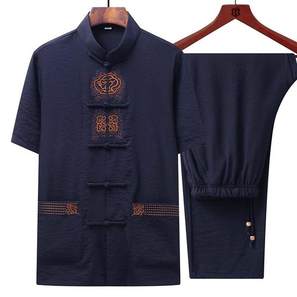 men's tracksuits plus size men tang cotton linen short sleeve leisure loose suit traditional chinese style embroider button costume, Gray
men's tracksuits plus size men tang cotton linen short sleeve leisure loose suit traditional chinese style embroider button costume, Gray