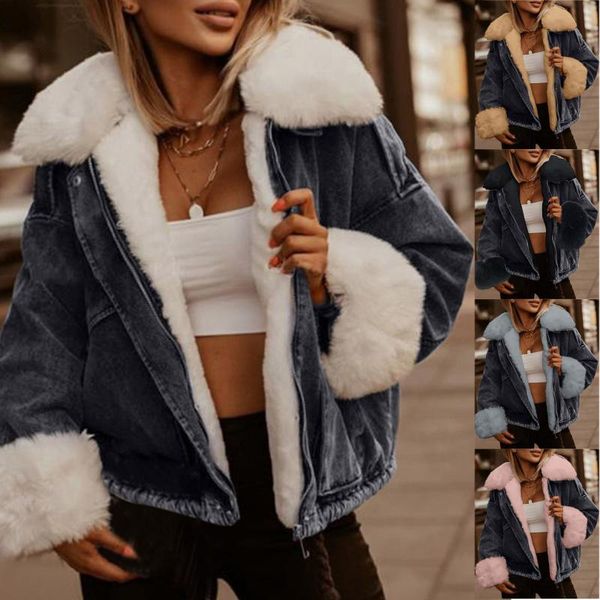women's jackets kancoold coats big pocket lapel stitching plush warm denim jacket casual fashion all-match slim winter, Black;brown
women's jackets kancoold coats big pocket lapel stitching plush warm denim jacket casual fashion all-match slim winter, Black;brown