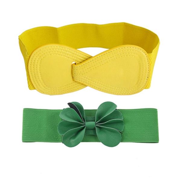 belts 2 pcs belt: 1 8-shaped faux leather buckle elastic belt yellow & green flower 7.5cm wide cinch be, Black;brown
belts 2 pcs belt: 1 8-shaped faux leather buckle elastic belt yellow & green flower 7.5cm wide cinch be, Black;brown