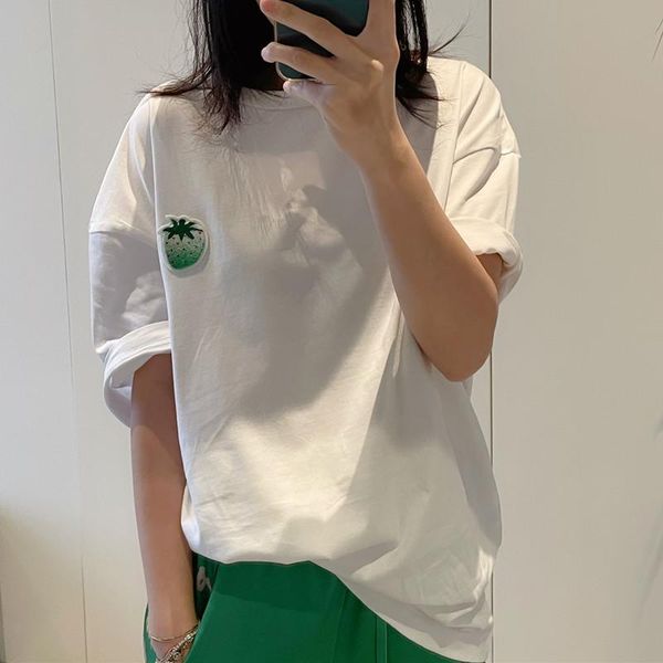 white black t-shirt women's three-dimensional embroidery strawberry o-neck casual short sleeve tees
white black t-shirt women's three-dimensional embroidery strawberry o-neck casual short sleeve tees