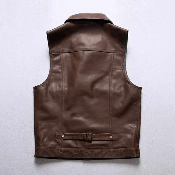 men's vests 2021 light brown summer casual style genuine leather vest men single breasted real natural cowhide slim fit short japan coa, Black;white
men's vests 2021 light brown summer casual style genuine leather vest men single breasted real natural cowhide slim fit short japan coa, Black;white