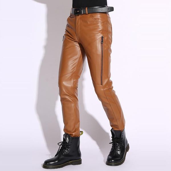 men's genuine leather pants real sheepskin motorcycle zipper hip hop autumn winter windproof male trousers plus size, Black
men's genuine leather pants real sheepskin motorcycle zipper hip hop autumn winter windproof male trousers plus size, Black