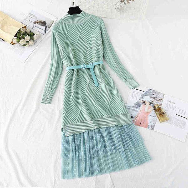 two piece dress fashion women skirt set autumn winter korean half turtleneck knitted pullover sweater + mesh 2 lwom, White
two piece dress fashion women skirt set autumn winter korean half turtleneck knitted pullover sweater + mesh 2 lwom, White