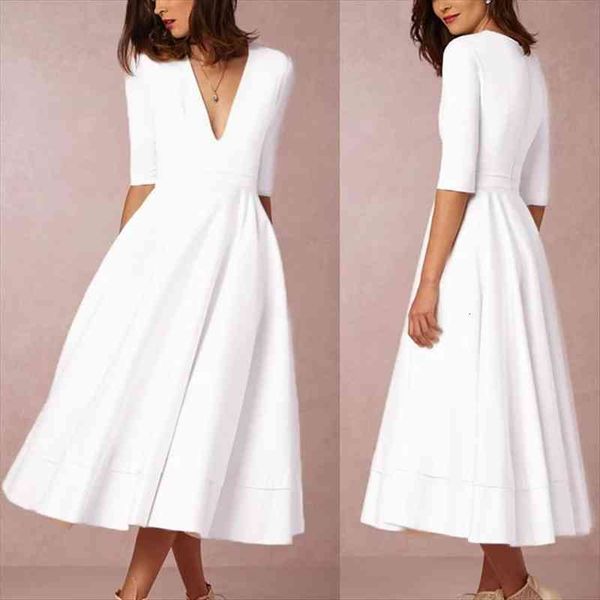 white summer womens dresses clothing half sleeve v neck office lady dress female wedding party, Black;gray
white summer womens dresses clothing half sleeve v neck office lady dress female wedding party, Black;gray