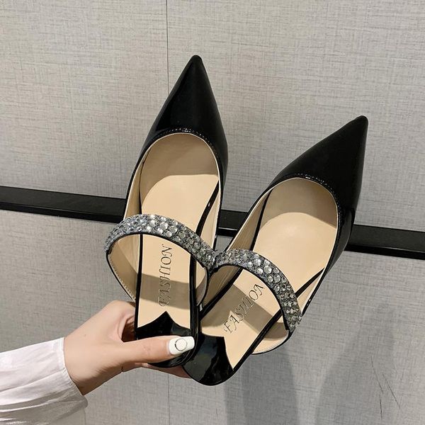 slippers women summer fashion women's 2021pointed water drill high heel shoes female drag wear pearl flat, Black
slippers women summer fashion women's 2021pointed water drill high heel shoes female drag wear pearl flat, Black