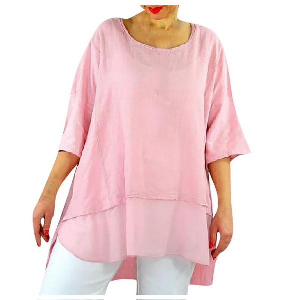women's t-shirt loose lady oversized solid o-neck female irregular casual half sleeve summer camisetas de mujer, White
women's t-shirt loose lady oversized solid o-neck female irregular casual half sleeve summer camisetas de mujer, White