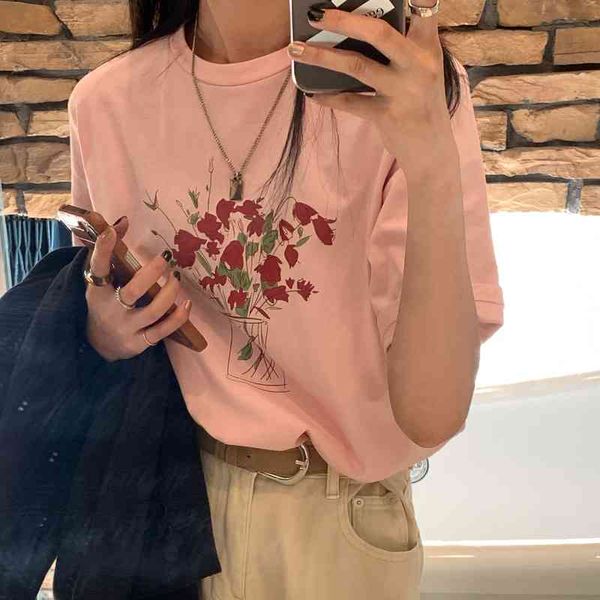 nomikuma graphic tees flower printed t shirt women o neck short sleeve casual loose tshirt female chic summer camisetas 210514, White
nomikuma graphic tees flower printed t shirt women o neck short sleeve casual loose tshirt female chic summer camisetas 210514, White