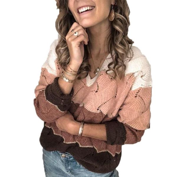 women's sweaters female sweater ladies striped knitted jumper women chic pullover fashion winter contrast long sleeve with holes, White;black
women's sweaters female sweater ladies striped knitted jumper women chic pullover fashion winter contrast long sleeve with holes, White;black